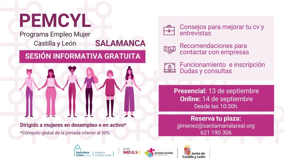 'PEMCYL' convoca en Salamanca sesiones informativas para mujeres que quieran mejorar su busqueda de empleo 