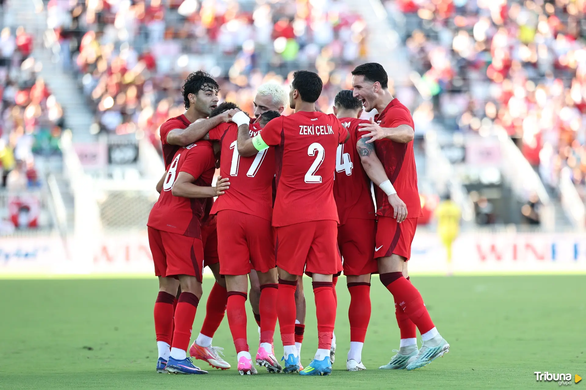 La selección turca celebra un tanto en la preparación del Mundial. Foto: Turkish Football Federation
