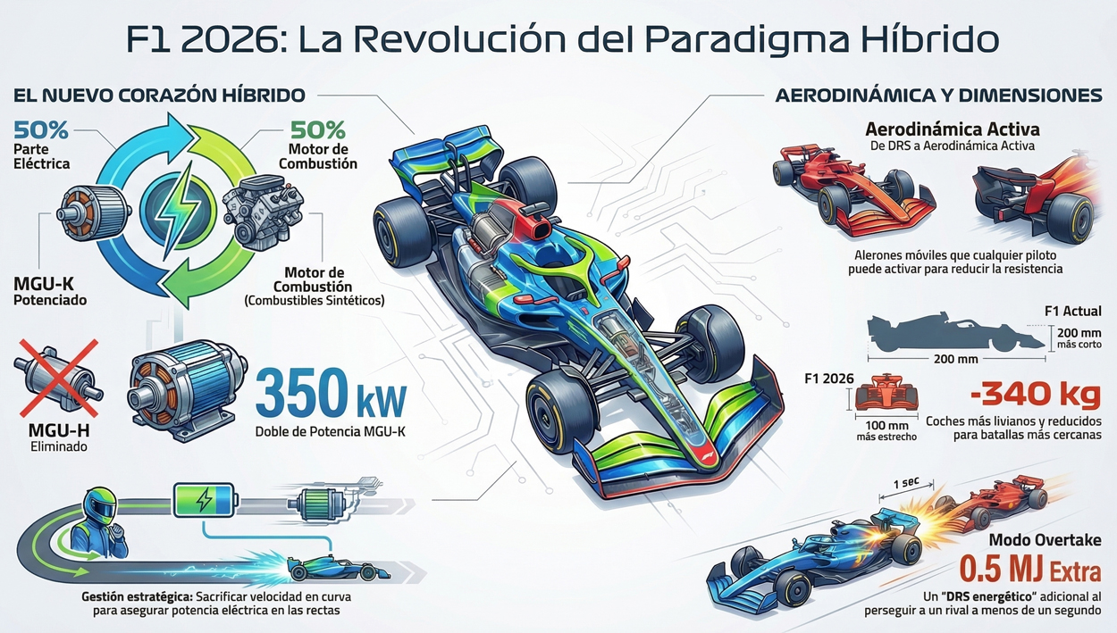 La F1 entra en una nueva era: coches más eléctricos, sin DRS y con un estilo de conducción nunca visto