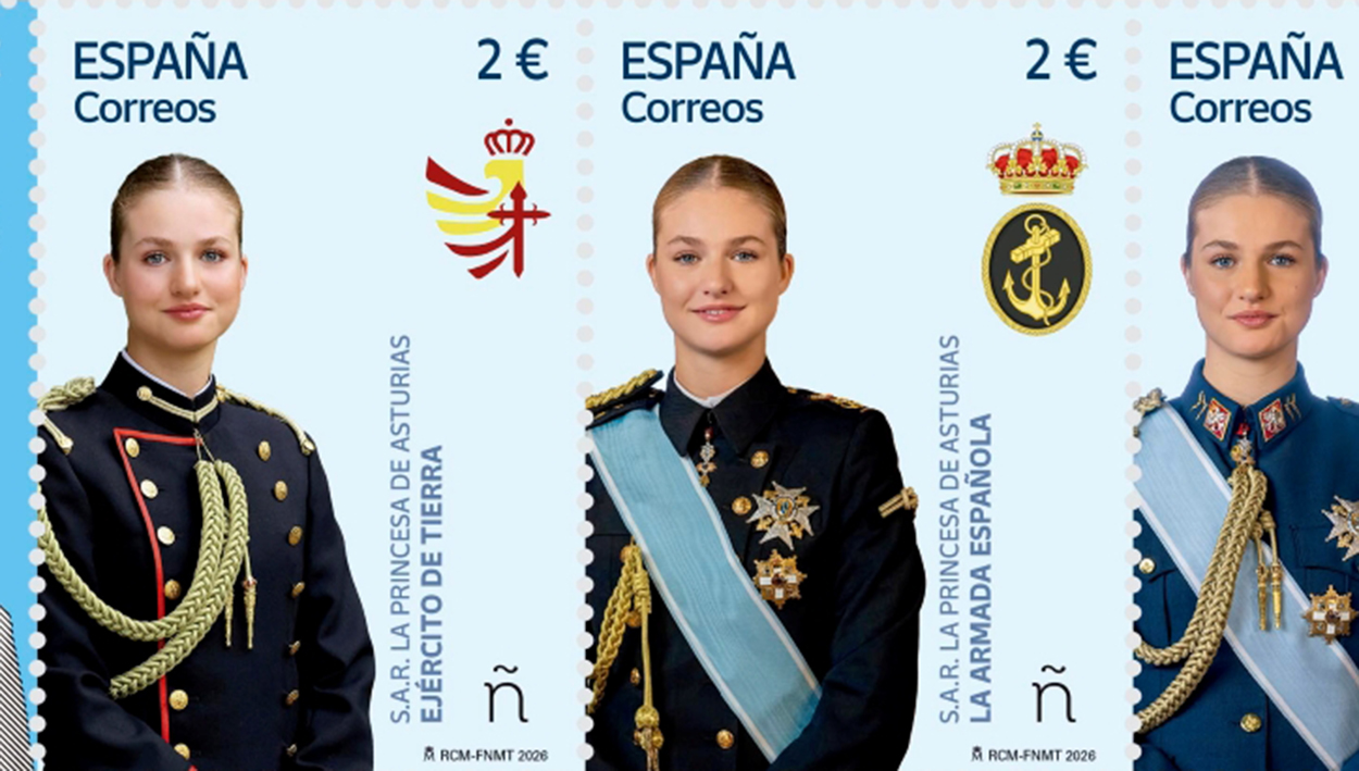 Los nuevos sellos de Correos dedicados a la princesa de Asturias