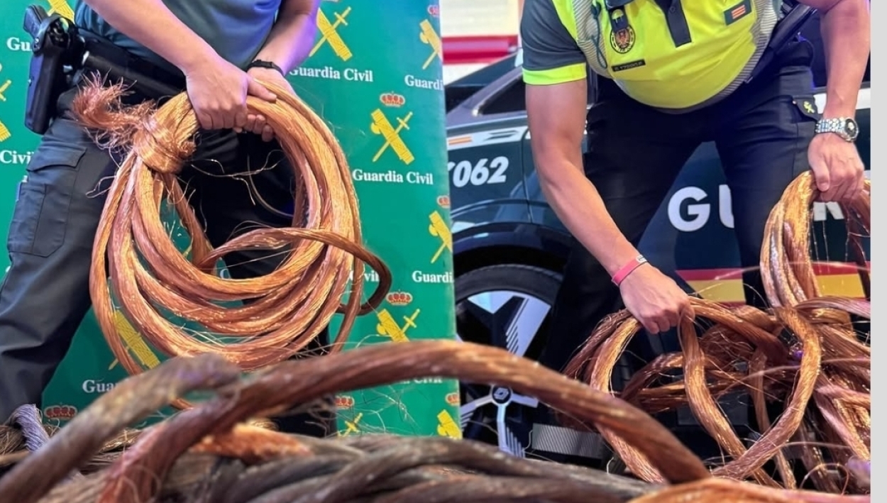 Detenidos tres hombres por robar 900 kilos de cable de cobre en Medinaceli